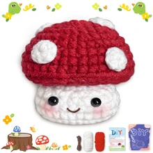 1pc Red Small Mushroom,Perfect For Beginners, Includes Step-By-Step Video Tutorial,Cute Woven Craft For Delicious Food And Gift-Giving Essentials(Accessories In Random Color)