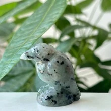 1pc 4cm Natural Crystal Raven Figurine, Crystal Carved Ornament, Raven Home Decor
