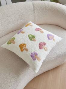 1 件彩色蘑菇刺绣装饰枕套，适合室内装饰，四季皆宜，不含枕芯 - 彩色 - 查看 9