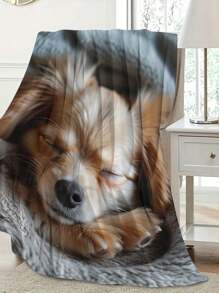 Customizable - Personalized Cat, Dog, Or Human Portrait Photo Custom Blanket, Machine Washable, Flannel Material, Suitable For Bedroom, Living Room Use As Throw Blanket, Loved By Fans And Pet Lovers, Room Decor, Fan Merchandise, Great Personalized Gift For Mother's Day, Birthday, Anniversary - White - View 6