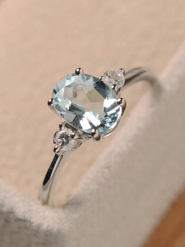 1pc Elegant Zirconia Engagement Ring - Suitable For Women And Girls - Perfect For Weddings And Engagements