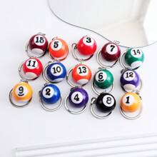 1pc Unisex Billiard Ball Keychain Pendant, Bag & Car Keyring, Perfect Gift - Multicolor - View 1