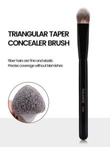MAANGE 1pc Triangle Brush, Protable Smudge Cosmetic Brush Makeup Brush With Foundation Brush Blush Brush Loose Powder Brush Contour Brush Highlighter Brush Makeup Tools Gift For Women & Girl Travel Makeup Brush ﻿ - 黑色 - 查看 2