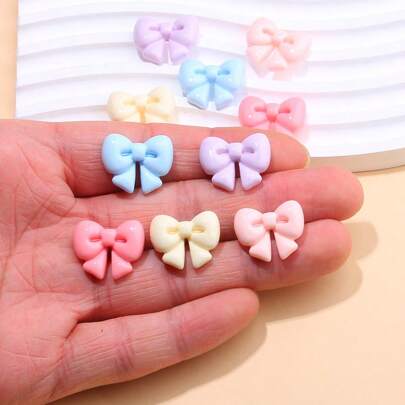 10/20pcs Cartoon Bowknot Shaped Resin Material For DIY Jewelry Making, Jewelry Decoration, Mobile Phone Cases & Hair Accessories, Etc