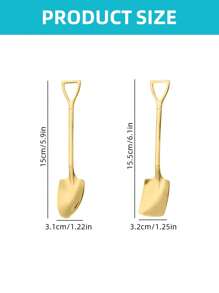 5/10/20pcs Stainless Steel Silver/Golden Finish Spoons Set, Shovel-Shaped Spoons For Digging Watermelon/Tea/Dessert/Cake/Stirring/Fruit/Ice Cream, Kitchen Tableware Set, Cutlery Set, Perfect For Home, Kitchen, Bar, Restaurant, Wedding, Birthdays, New Year, Halloween, Christmas, Easter, Valentine's Day, Thanksgiving Celebrations, And Other Festive Parties, Christmas Gift, Gift Givings-Party , Dishwasher Safe