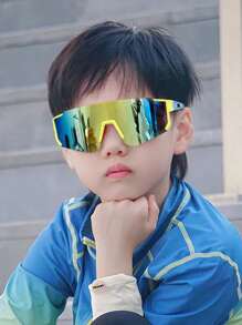 1 PC Boys Girls 4-8Y Acrylic One Piece Outdoor Riding Goggles Fashion Fashion Glasses Suitable For Daily Outdoor Sports And Playing Use - Multicolor - View 1