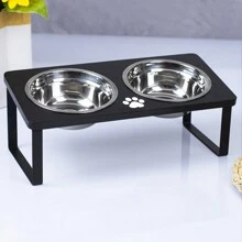 Elevated Cat Bowls Raised Cat Food Bowls, 15° Tilted Pet Bowls For Cats Puppy, Raised Dog Bowl Stand Feeder Cat Food Water Bowls Stand With 2 Stainless Steel Bowls