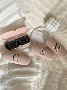 1pc Creamy/Monet-Style Solid Color Glasses Case, New And Simple Design, Convenient And Portable With Waterproof And Dustproof Function