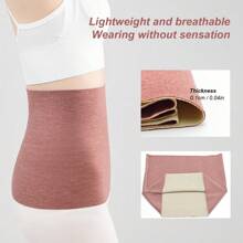 1 件女式薄羊绒纯色松紧腰带，非常适合在空调房间使用，可用于户外活动、瑜伽和跑步时腰部保暖保护。