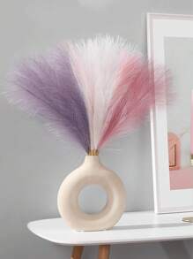 18pcs-Artificial Reed Purple Color Grass Boho Decor Faux Pampas Grass Large Tall Fluffy Artificial Fake Flower Bulrush Reed Grass For Autumn Vase Filler Farmhouse Home Kitchen Bohemian Decoration, Room, Wedding Party Decor Gifts Birthday Graduation,Fall Decor,Autumn,Fake Plants