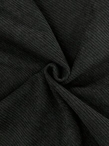 Vintage Inspired Corduroy Cargo Pants For Men With Slant Pockets - Breathable, Straight Leg Design For Casual Urban Outings & Outdoor Activities - 黑色 - 查看 7