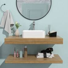 19"X15" Rectangle Vessel Bathroom Sink And Matte Black Single Lever Faucet Combo,Christmas,ModernMingle