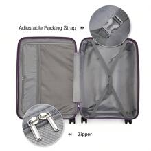 British Traveller Maleta con ruedas y candado con contraseña TSA, carcasa rígida de PP ligera, maleta de trolley de 20"/24"/28", ideal para viajes de negocios, vacaciones, equipaje de mano y facturado, para hombres y mujeres, juego de maletas de viaje resistentes