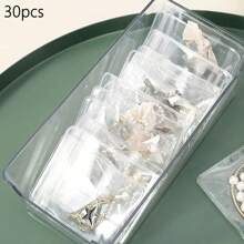 30/100 piezas Bolsas transparentes de PVC autosellantes, adecuadas para joyería - a prueba de polvo y anti-oxidación, bolsas de almacenamiento para aretes, anillos, pulseras - transparente - Ver 14