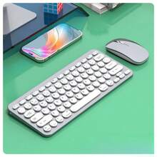 Ein Double-Bluetooth - Drahtloser Tastatur, Den Mauskäfig, Ein Laptop Zum Laden Des Büros - 銀白色套裝 - 查看 1