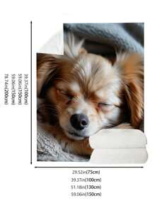 Customizable - Personalized Cat, Dog, Or Human Portrait Photo Custom Blanket, Machine Washable, Flannel Material, Suitable For Bedroom, Living Room Use As Throw Blanket, Loved By Fans And Pet Lovers, Room Decor, Fan Merchandise, Great Personalized Gift For Mother's Day, Birthday, Anniversary - White - View 10