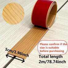 1pc 5cmx2m Wood Grain Laminated Floor Transition Strip, Connecting Floor Gap And Carpet Threshold, Floor Cover Strip For Seamless Flooring - Multicolor - View 4