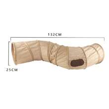 Túnel plegable de gamuza de invierno para gatos, para cachorros, conejos y gatitos, túnel oculto, juguete de cama interactivo en 2 maneras, 3 maneras, Cro - Túnel corto azul - Ver 7