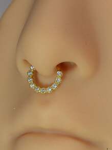 1 PIEZA Aros pequeños con baño de oro de 18K, cristal y estilo punk para mujer y hombre, para cartílago, hélix, trago, aro de nariz, septo, piercing y joyería corporal
