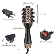 1 Pc Multifunctional Hot Air Comb,4-In-1 Hot Air CombHair Dryer, For Hair Curler & Straightener, Puffy Hairstyling,One-Step Volumizer Hair Dryer And Styler,Less Frizz, More Shine And Less Heat Damage For Salon-Style Blowouts Black/Pink