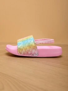 Kids Foam Slippers, Lightweight Anti-Slip Soft Bottom Cute Casual Wear, Slip-On Quick-Drying Strap For Boys & Girls - Mauve Purple - View 9