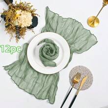 6/12/18/24/30pcs Set Balinese Sheer Coffee Color Napkins, 19.7 X 19.7 Inch Square Romantic Boho Style Transparent Napkins For Gift, Decoration, Vintage Bridal Shower, Birthday Party, Holiday Table Centerpiece (Multi-Color Options)