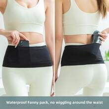 1pc 跑步手机包运动腰包男女健身小包户外晨跑装备防水隐形腰带 - 鉛箔灰 - 查看 4