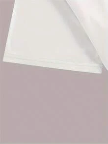 Women'S Casual Letter Print T-Shirt, Short Sleeve Crew Neck, Polyester Knit Fabric, Regular Length, All-Season Top, 95% Polyester 5% Elastane, Alphabet Pattern - Black & White Options - 白色 - 查看 3