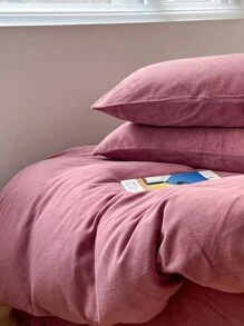 Juego de ropa de cama de 3 piezas de terciopelo suave en color rosa apagado, adecuado para dormitorio y habitación de invitados