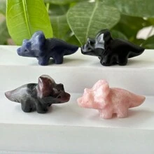 1pc Mini Crystal Triangular Dragon Carved Ornament, Natural Quartz Dragon, Friend Gift, Holiday Gift - Multicolor - View 3