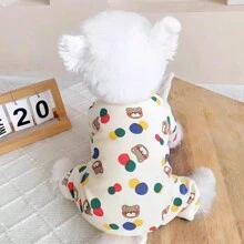 Cartoon Pattern Pet Clothes, Fashionable Polka Dot 4-Leg, Cute Design