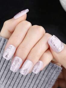 Làm đẹp, Phong cách nước hoa, Móng tay đầu Pháp, Bộ 10 món, Tím tử đinh hương, Kiểu thang ngắn, Móng chân ấn, Móng tay năm mới, Móng tay Valentine, Nghệ thuật làm móng, Thủ công, Thiết kế thanh lịch và hào phóng Phụ kiện làm móng - Màu Lilac Tím - Xem 3