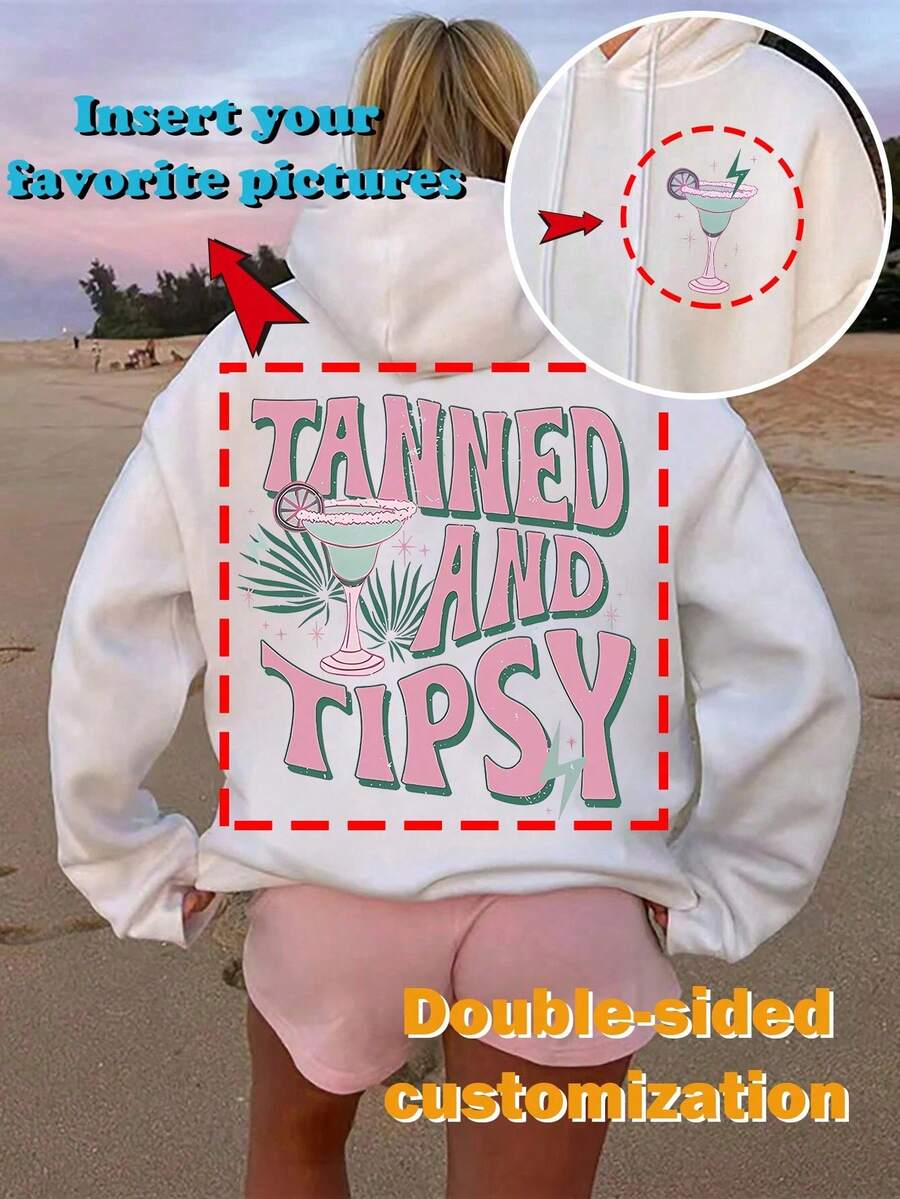 Custom Women's Sweatshirt - Design Your Own Sweatshirt Printed On The Front And Back By Adding Your Own Photo.,Ornamental,Dawg,Stylish,Fashion,Hipster,Contracted,Easy Costume,Minimal Chic,Casual,Cute,Unique,Custom,Belle Costume,Ideal Gifts For Her,Family,Friends,Pink Girls,For Holiday,For Vacation,For Anniversaries,Vacay Vibe,Christmas Party Guideline - White - View 1