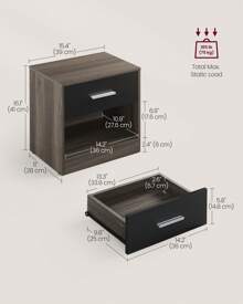 VASAGLE Bedside Table With Drawer, Handle, Open Compartment, For Bedroom, Living Room, Straw Yellow - Brown - View 7