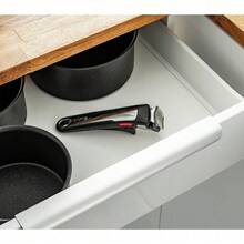 Ingenio Unlimited On, juego de ollas y sartenes, 13 piezas, apilable, mango extraíble, ahorro de espacio, antiadherente, inducción, negro, L3959443