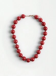 1pc Bohemian Style Multi-Layer Plastic Acrylic Beaded Necklace, Geometric Circle Pattern, Handmade, Suitable For Festival And Daily Wear - Bead Necklace - View 18