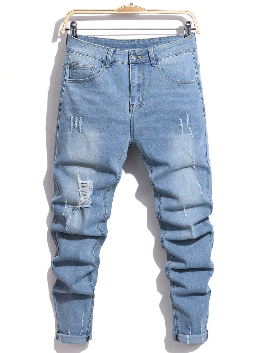 NIUYUNHENGTONG Herren modische, dehnbare Jeans, lässiger und einfacher Alltagsgebrauch