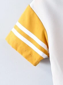 2pcs/Set Young Boy Summer Contrast Color Digger Print Shirt And Pocket Lid Shorts Set - Blue - View 5