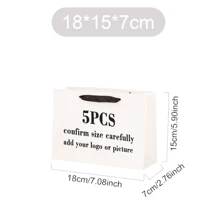 5 件装统一尺寸定制徽标纸质礼品袋适用于小型企业珠宝服装购物包个性化徽标图片礼品包婚礼礼品情人节伴娘礼品袋 - 彩色 - 查看 37