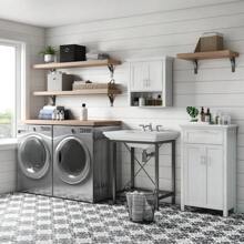 Somerset Two-Door Bathroom And Laundry Wall Mount Storage Medicine Cabinet With Open And Adjustable Shelf - White - White - View 7