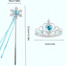 1 set d'accessoires Couronne et Baguette, Accessoires de Costume de Reine des Glaces, Convient pour les Fêtes et Représentations
