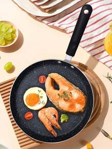 1 Set (1pc Skillet +1pc Applicator) Flat Skillet, Crepe Pan, Tortilla Pan, Flat Skillet, Omelet And Kitchen Induction Cooker Pan, Pancake Pan Round Skillet With Cooling Handle, This Crepe Pan Can Be Used On Gas, Induction Cooker, Electric Stove, Electric Ceramic Stove And Other Stoves