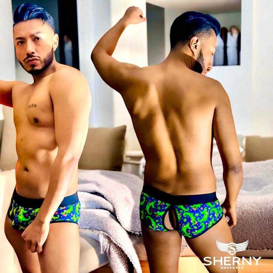 SHERNY SEXY BRIEF WITH BACK OPENING - Green - View 1