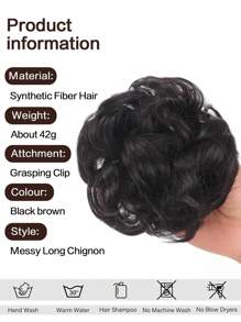 凌乱卷曲波浪发髻爪夹凌乱发髻接发卷曲波浪合成发髻发箍发片 - 彩色 - 查看 3