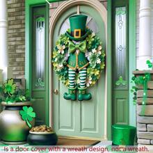 1 Pc, 2D Flat, St. Patrick's Day Doorframe, 180 Cm * 90 Cm / 70.8 In * 35.4 In, Polyester Material, St. Patrick's Day Hanging Decor, Background Banner, Suitable For Large Party Supplies And Gift Entrance, Room, Garden Wall Decoration