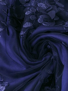 Summer Three-Dimensional Floral Elegant Tulle Skirt - 藏蓝色 - 查看 4