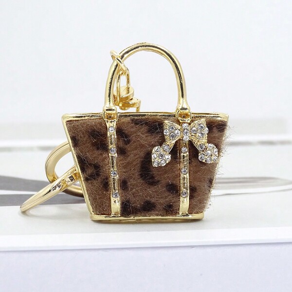 1pc Gorgeous Leopard Pattern Keychains - Perfect For Women's Wallets, Purses, Phones & More - Gold Plated, Fall Winter Fashionable Cheetah Print Purse For Women