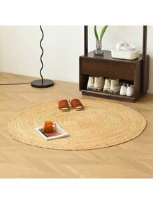 1 pièce Tapis de sol rond en polyester tissé à la main, lavable, convient pour la cuisine, la maison, les mariages, les fêtes et la décoration de la ferme