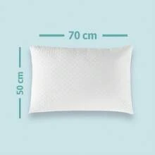 Kit With 02 Pillows Height Adjustment 50cm X 70cm With Zipper Soft Silicone Fiber 180 Threads - White - View 5