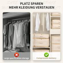 UBRAVOO Large Self Compressing Storage Bags For Bedding Space Saving Vacuum Sealed - Blue - View 4